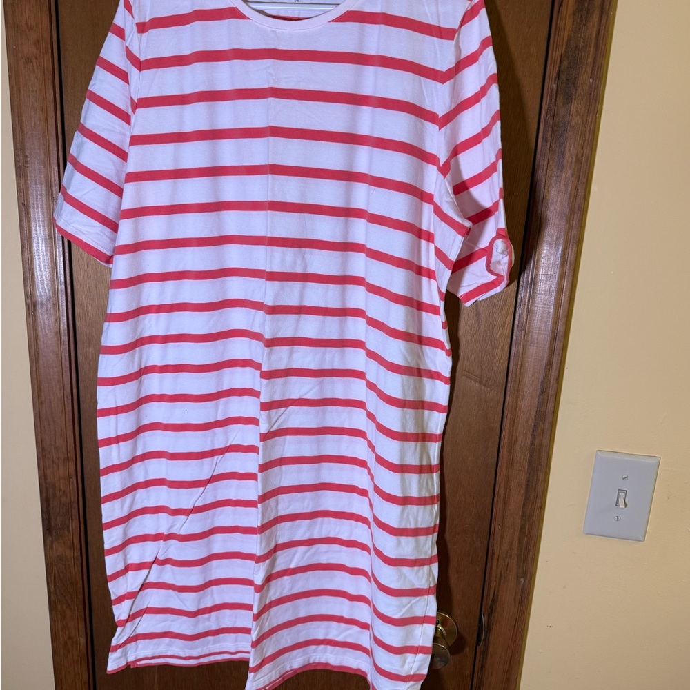 Kim Rogers Coral and White Striped Dress